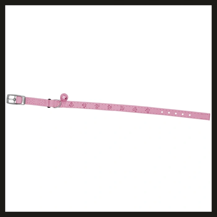 Uyguna-Yakala 10mm*30cm Pembe Pati Baskılı Kedi-köpek Tasması-SMA.309