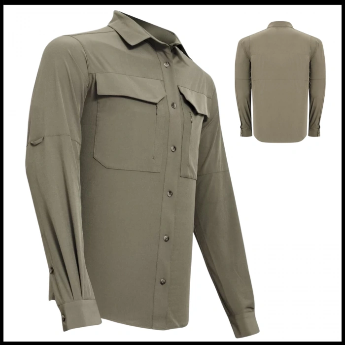 Uyguna-Yakala Sand Uzun Kollu Erkek Gömlek-LEK.079