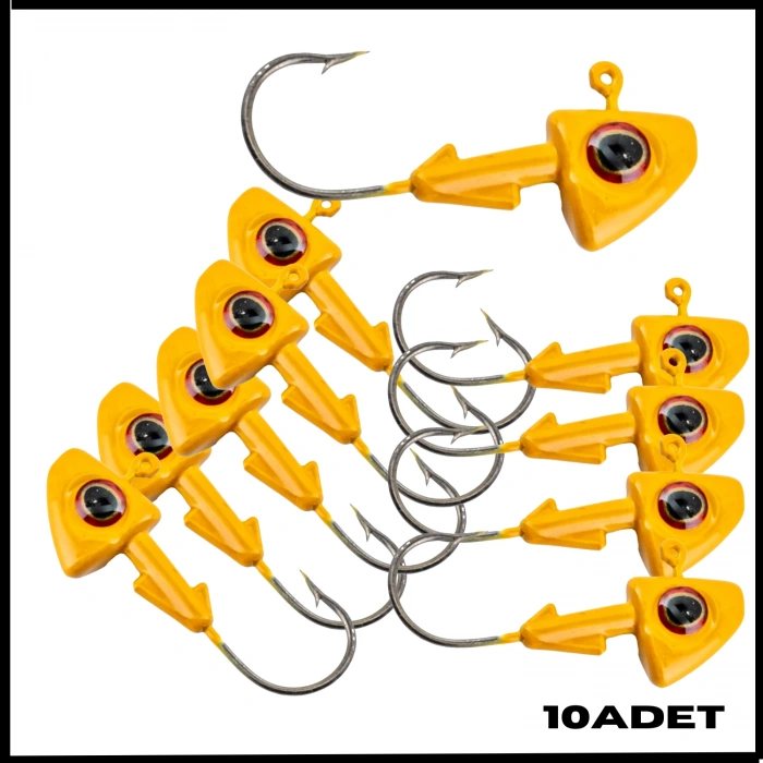 Uyguna-Yakala Sarı - 8 Gr Zoka - Kurşunlu Olta İğnesi - 10 Adet-ALA.259