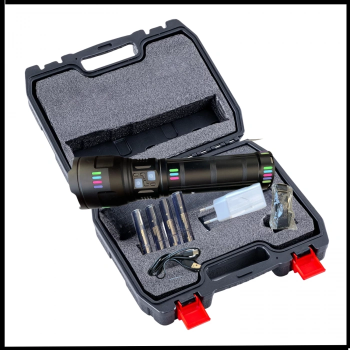 Uyguna-Yakala  Şarjlı 60 W El Feneri -Metal Gövde- Zoomlu - 1150