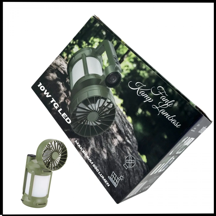 Uyguna-Yakala Şarjlı - Solar - Fanlı -Kamp Lambası -NER.479