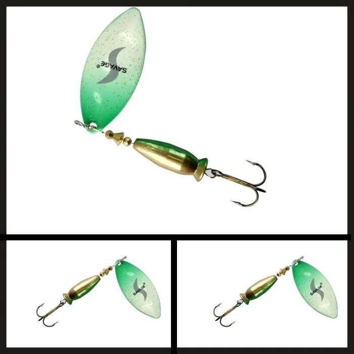 Uyguna-Yakala Alt Beyaz/ Üst Yeşil No:2/16 Gr Long Döner Kaşık-KAŞ.101