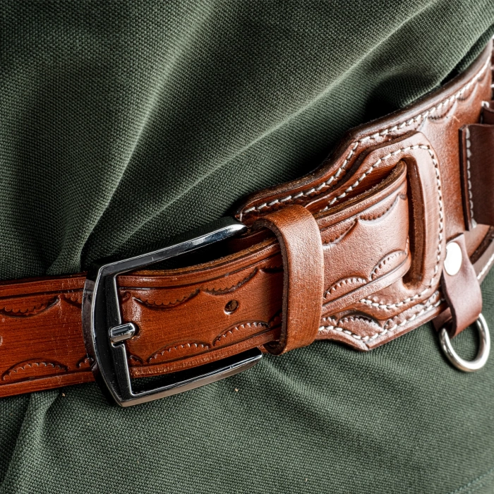 Uyguna-Yakala Savage Hakiki Deri Çift Tarafı Açık Fişeklik Kahve 16 CL. (YT-017)