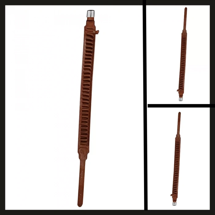 Uyguna-Yakala Kahve  Hakiki Deri Çift Tarafı Açık Fişeklik-KLK.011