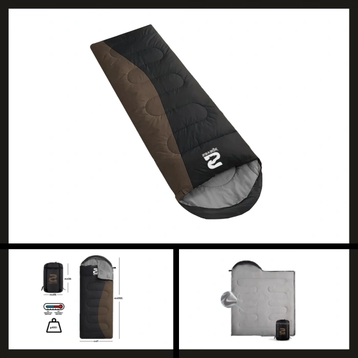 Uyguna-Yakala (ys-507) Savage Mont Blanc -15 C Kahverengi-siyah Uyku Tulumu-TLM.058