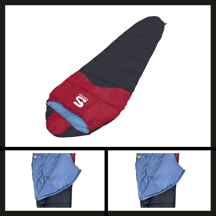 Uyguna-Yakala (ys-535) Savage Peak -35 C Bordo-siyah Uyku Tulumu-TLM.057