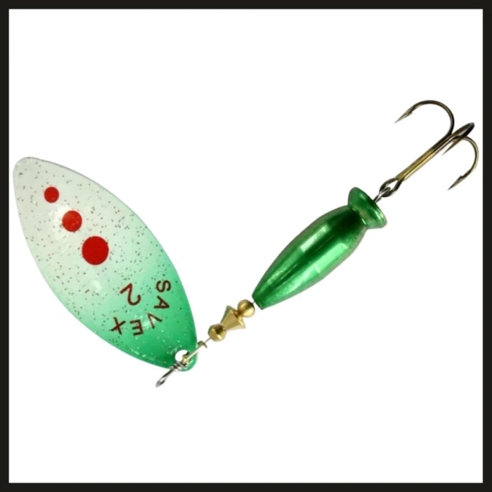 Uyguna-Yakala Beyaz/ Üst Yeşil&kırmızı Noktalı No:2/20 Gr Savex Alpha Long-KAŞ.118