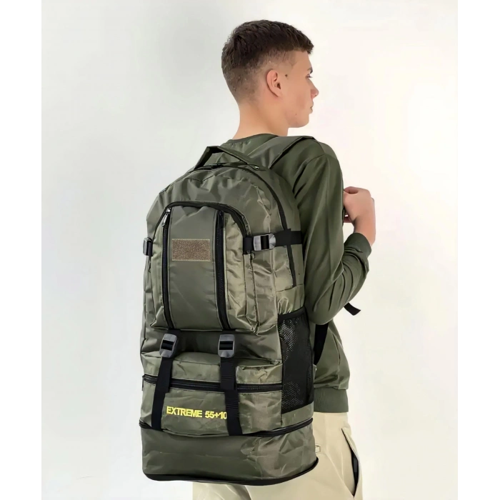 Uyguna-Yakala Savex Profesyonel Körüklü Sırt Çantası Haki 55+10 LT