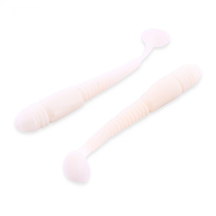 Uyguna-Yakala Silikon Kurt Yem - 1,1g 55mm - Fishack Wormix - 1 Adet - UV - Beyaz - Karides Kokulu