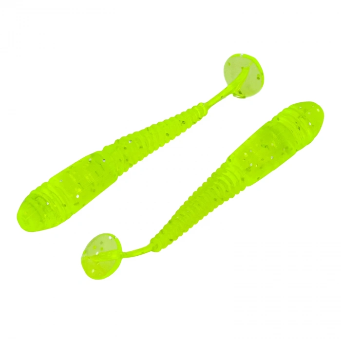 Uyguna-Yakala Silikon Kurt Yem - 1,1g 55mm - Fishack Wormix - 1 Adet - UV - Fluo Green - Karides Kokulu