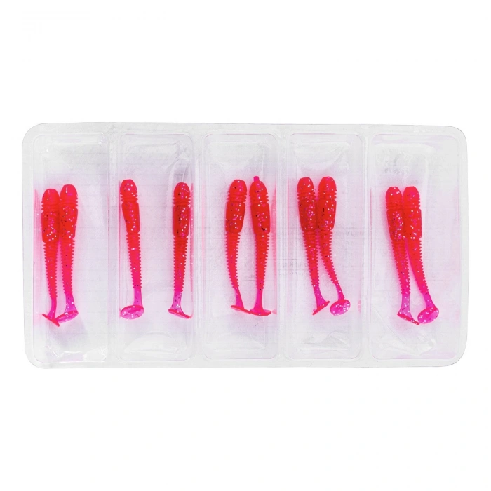 Uyguna-Yakala Silikon Kurt Yem - 1,1g 55mm - Fishack Wormix - 1 Adet - UV - Pembe - Karides Kokulu