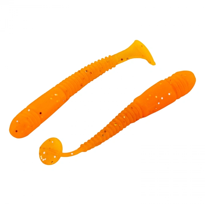 Uyguna-Yakala Silikon Kurt Yem - 1,1g 55mm - Fishack Wormix - 1 Adet - UV - Turuncu - Karides Kokulu