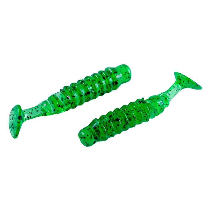 Uyguna-Yakala Silikon Kurt Yem - 1,5g 45mm - Fishack - 10 Adet - Yeşil - Karides Aromalı