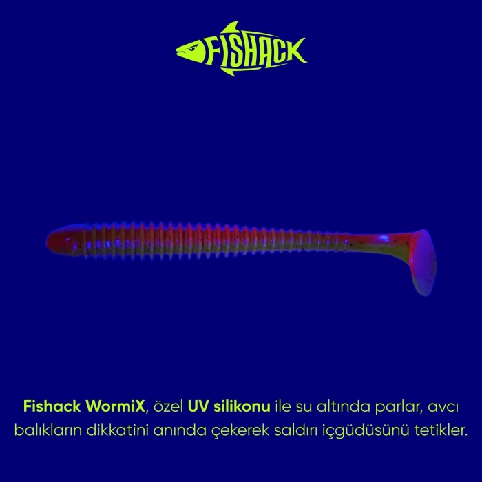 Uyguna-Yakala Silikon Kurt Yem - 4,2g 105mm - Turna/Levrek Silikonu - 1 Adet - Turuncu/Sarı - Karides Kokulu