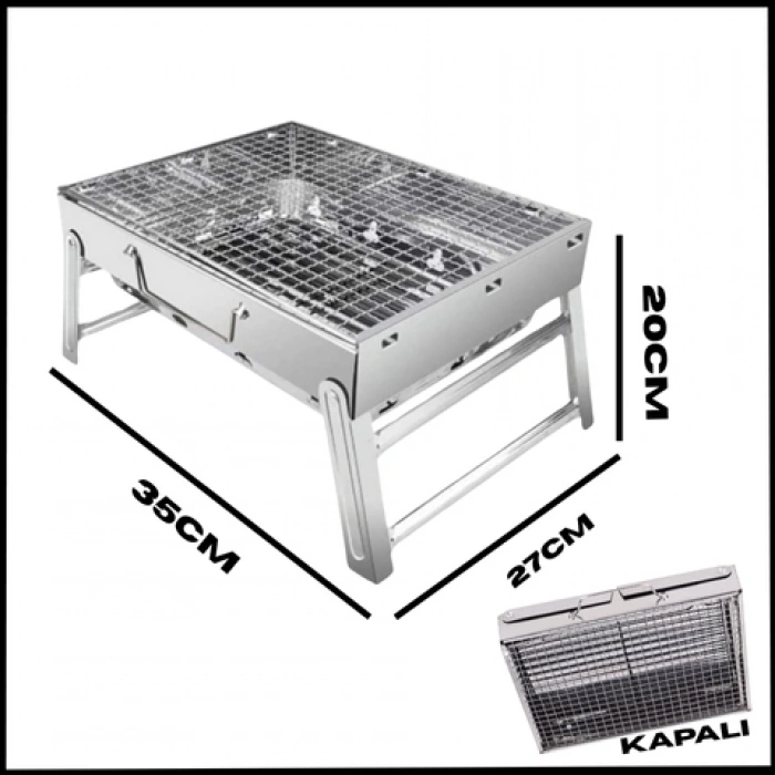 Uyguna-Yakala Silver Portatif Katlanabilir Mangal -MLZ.359