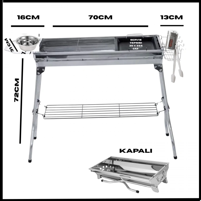 Uyguna-Yakala Silver -Portatif Katlanabilir Mangal -MLZ.360