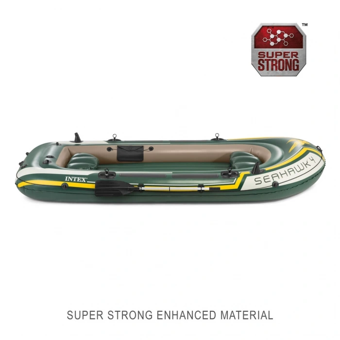 Uyguna-Yakala Şişme Bot Seti - Intex - Seahawk 4 - 351cm - 4 Kişilik (68351)