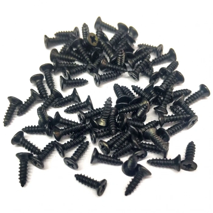 Uyguna-Yakala Siyah 1000 Adet Klips Vidası 2,2x6,5 mm YHB - Konik Başlı Kutu, Sandık, Ayak, Askı, Mini Vida