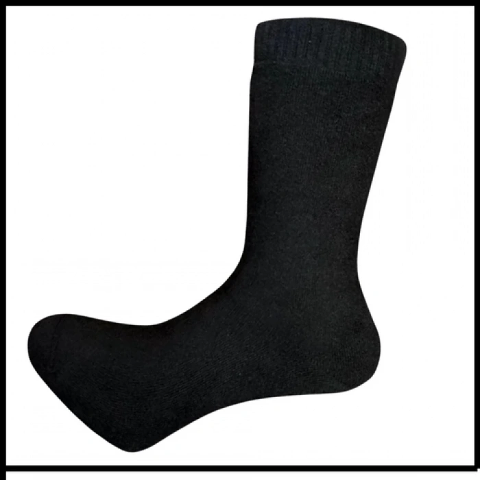 Uyguna-Yakala Siyah Erkek Çorabı Termal Havlu Kışlık Çorap-RAP.270