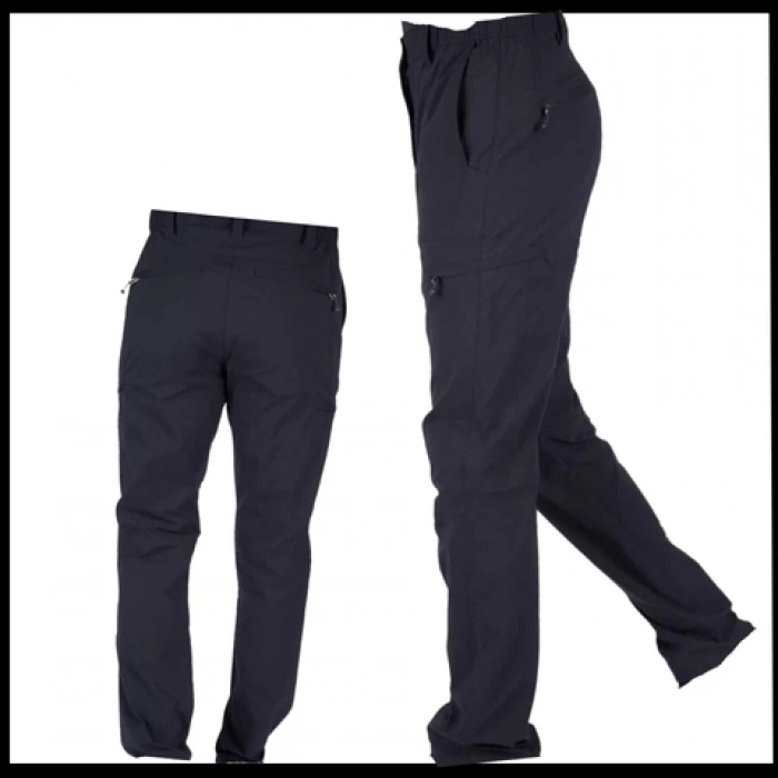 Uyguna-Yakala Siyah Pantolon Su İtici Kumaş Kargo Cepli - 601-SH