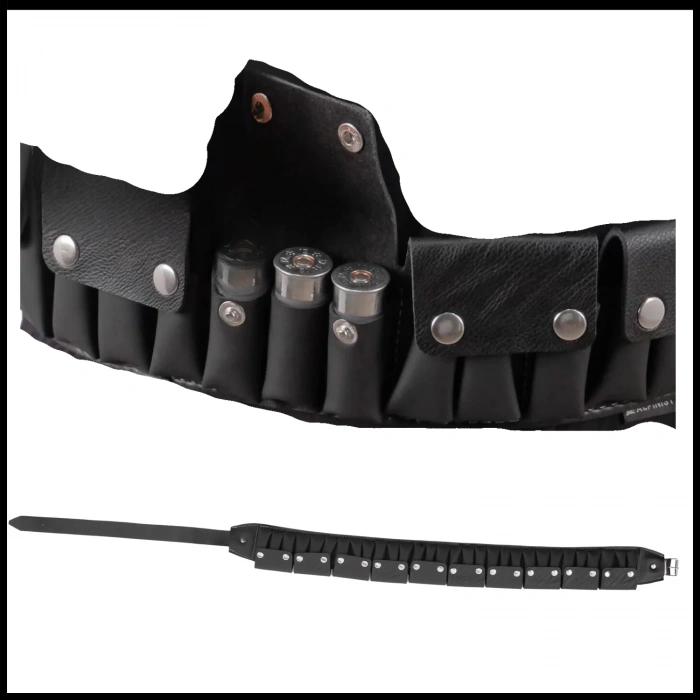 Uyguna-Yakala Siyah - Suni Deri Fişeklik Kapaklı - 052-S