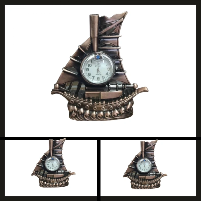 Uyguna-Yakala Slh-914 Masaüstü Gemi Saatli Çakmak-YKT.046