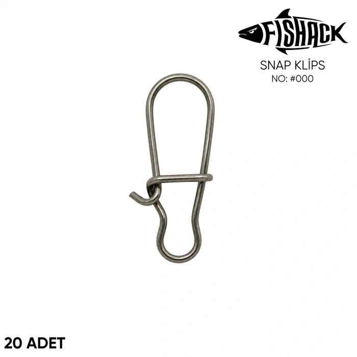 Uyguna-Yakala Snap Klips - Fishack - Paslanmaz Çelik - 20 Adet - No: #000
