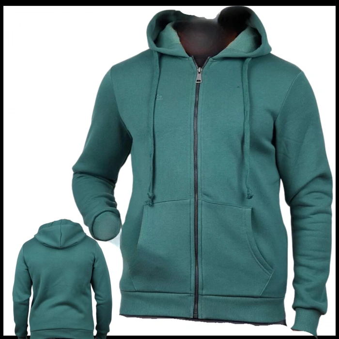 Uyguna-Yakala Sweatshirt Nefti Tam Fermuarlı Erkek-SH.413