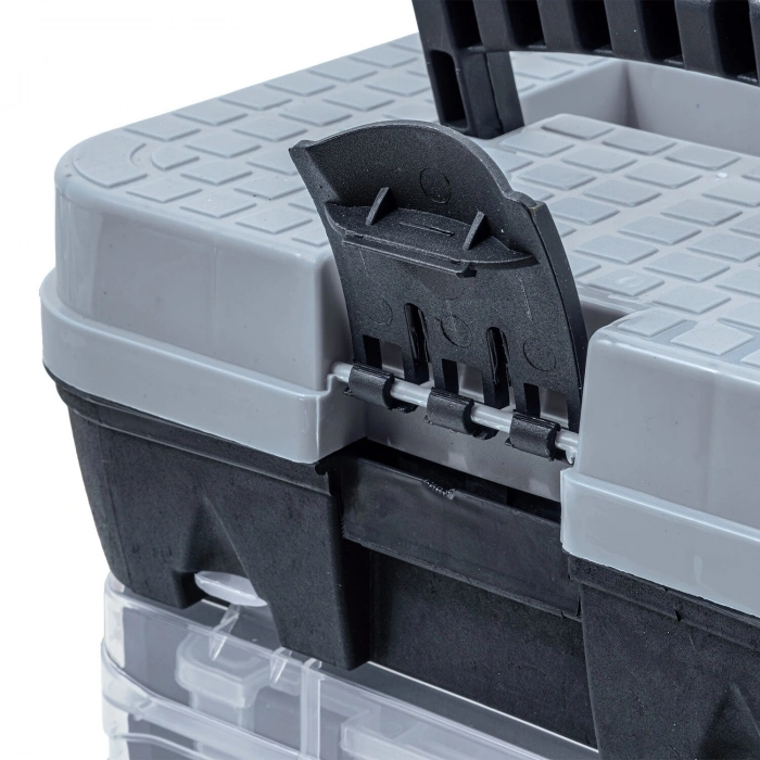 Uyguna-Yakala Tabureli Balıkçı Takım Çantası - 4 Çekmeceli - Gri