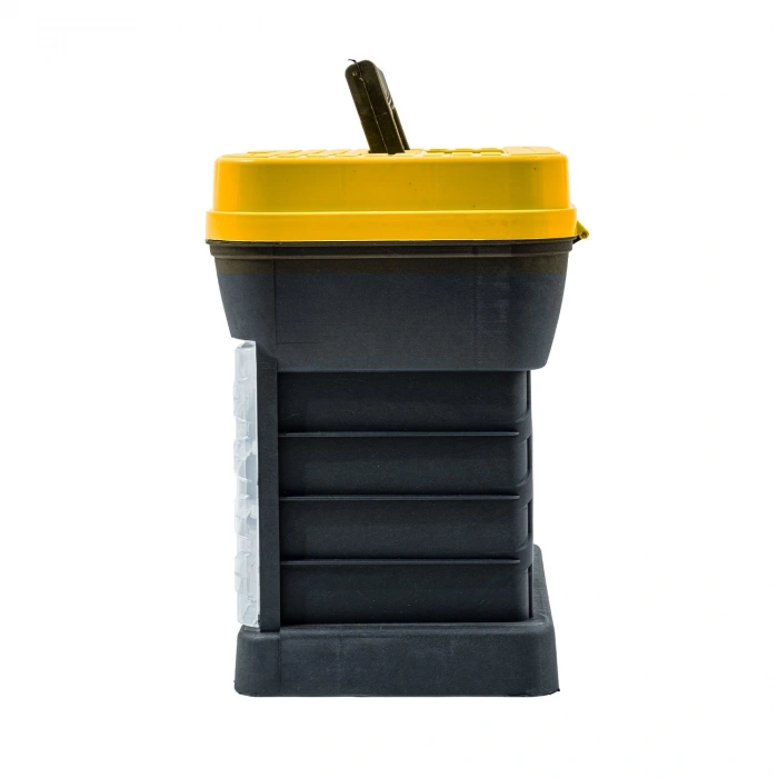 Uyguna-Yakala Tabureli Balıkçı Takım Çantası - 4 Çekmeceli - Sarı