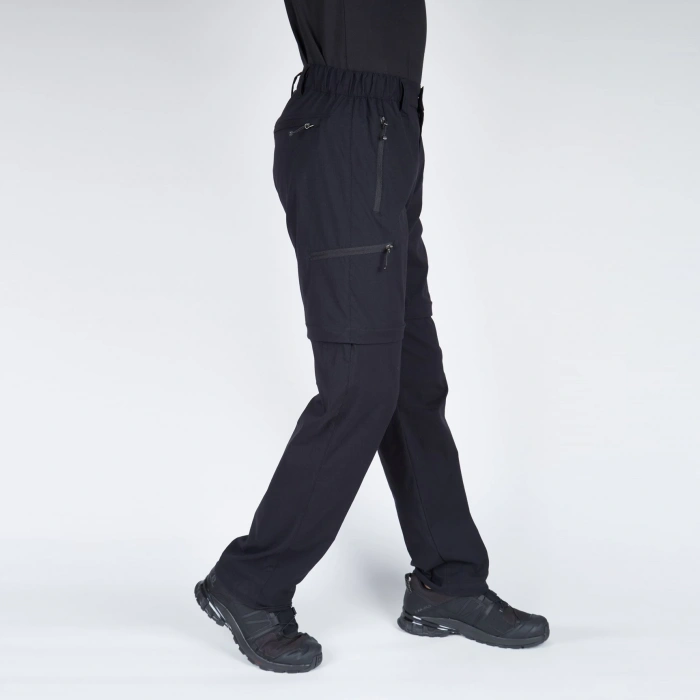 Uyguna-Yakala Pantolon - Kargo Cepli - Siyah-909-SH