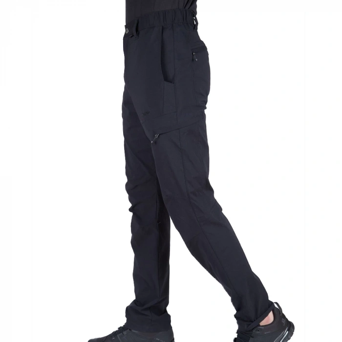 Uyguna-Yakala Siyah Pantolon Su İtici Kumaş Kargo Cepli - 601-SH