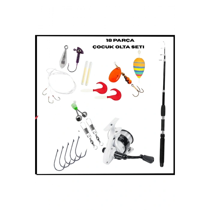 Uyguna-Yakala 18 Parça-165cm Kamış 10-30GR / 20lik Makine Tam Takım Çocuk Olta Seti-LER.101