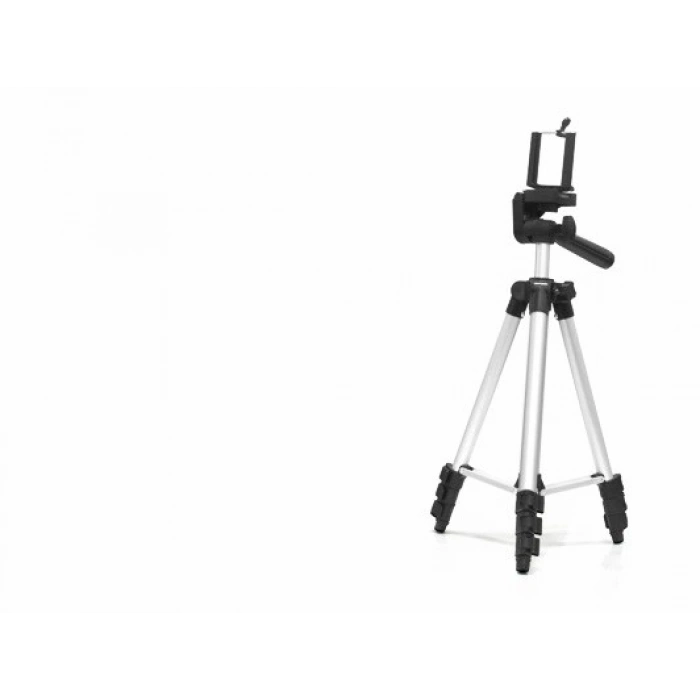 Uyguna-Yakala Telefon Tripodu Ayarlanabilir Başlıklı 100 Cm - Gümüş HDX3110