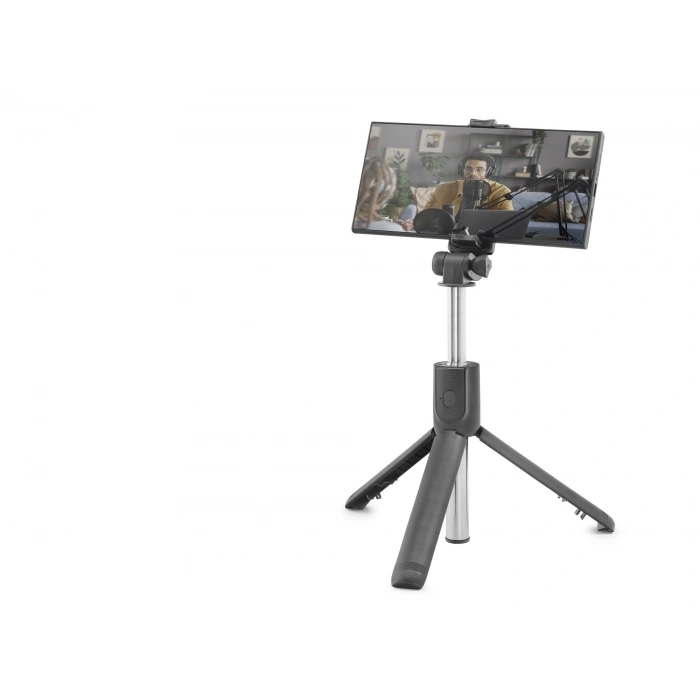 Uyguna-Yakala Telefon Tripodu Ve Selfie Çubuğu Seti Bluetooth Kumandalı 69 Cm - Siyah Pembe ND1037
