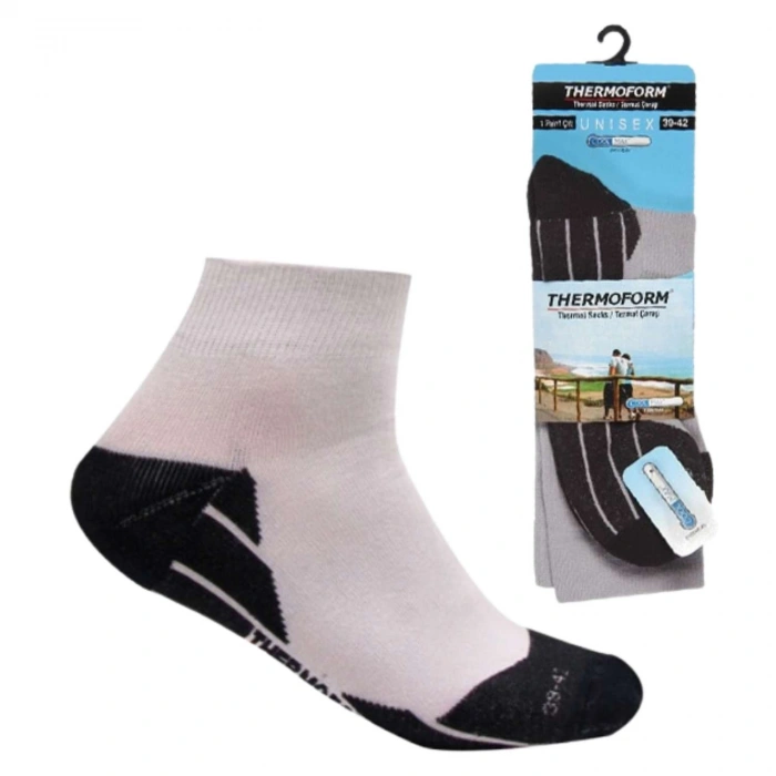 Uyguna-Yakala Termal - Coolmax Kısa Çorap - Thermoform - Beyaz