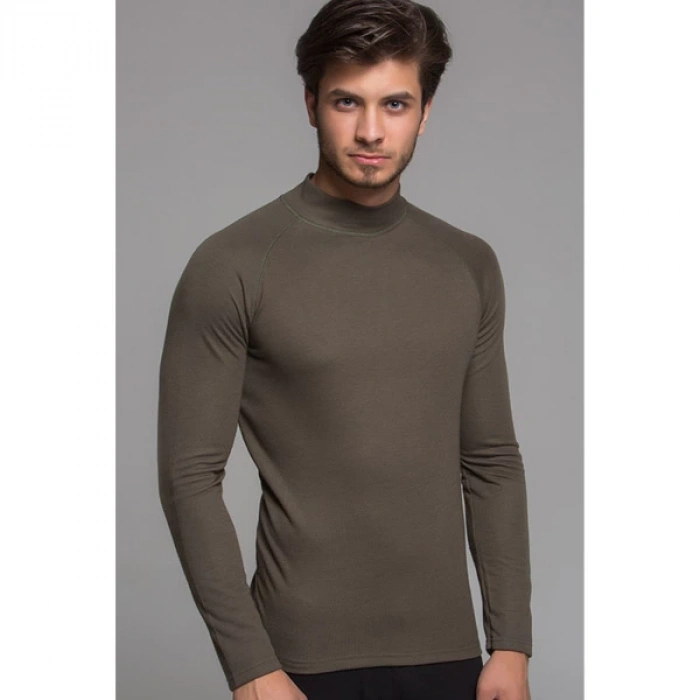 Uyguna-Yakala Termal Üst İçlik - Balıkçı Yaka - Thermoform - Haki