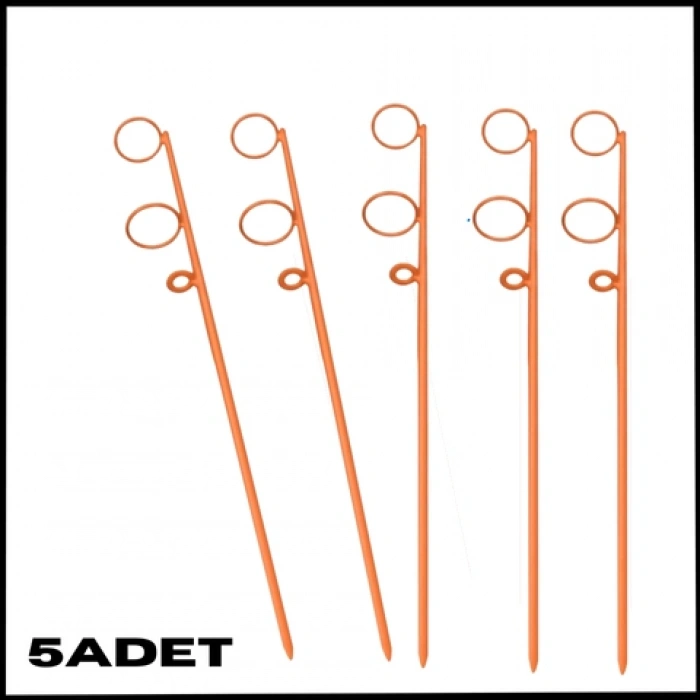 Uyguna-Yakala  Turuncu  5li Olta Kamış Ayağı - Paslanmaz Çelik -MAL.460