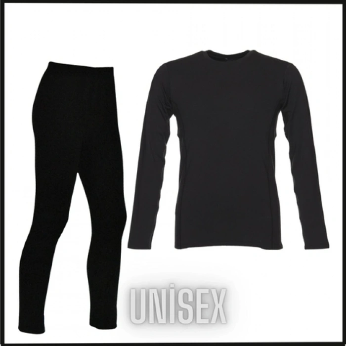 Uyguna-Yakala  Unisex -   Siyah  Yetişkin Termal İçlik  -4008-S