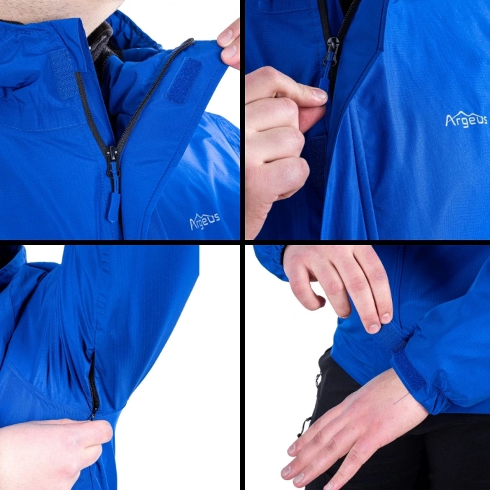 Uyguna-Yakala Saks Mavi Yağmurluk Ceket - Su Geçirmez - MFM.651