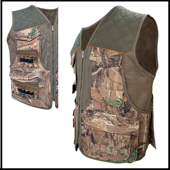 Uyguna-Yakala Yeşil Meşe Desen Avcı Yeleği-LK.453