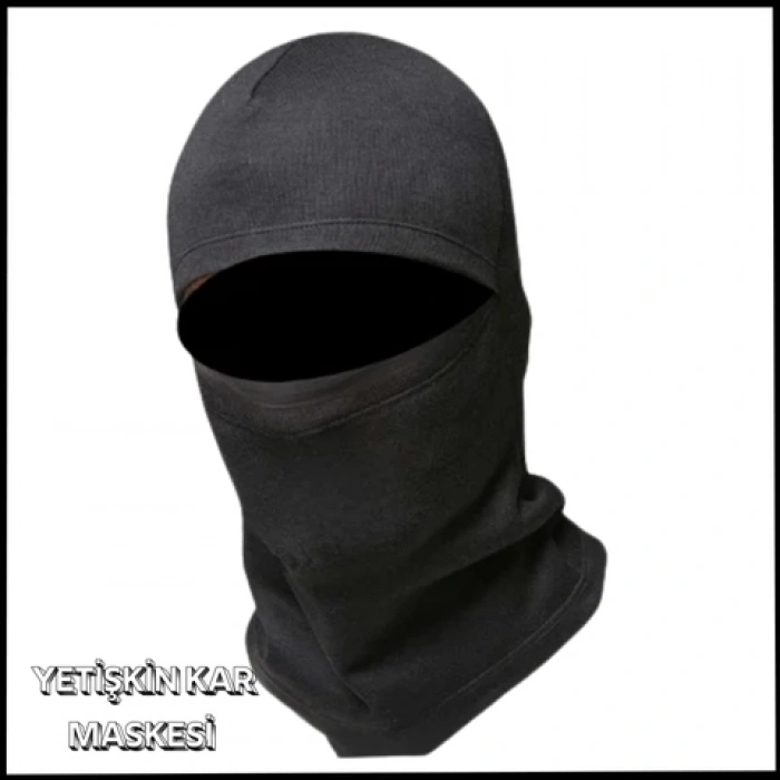 Uyguna-Yakala Siyah Yetişkin Kar Maskesi - 1014-S