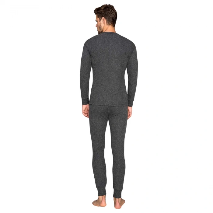 Uyguna-Yakala Yetişkin Termal İçlik Set - Thermoform - Soft Unisex - Antrasit