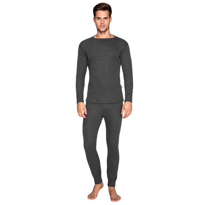 Uyguna-Yakala Yetişkin Termal İçlik Set - Thermoform - Soft Unisex - Antrasit