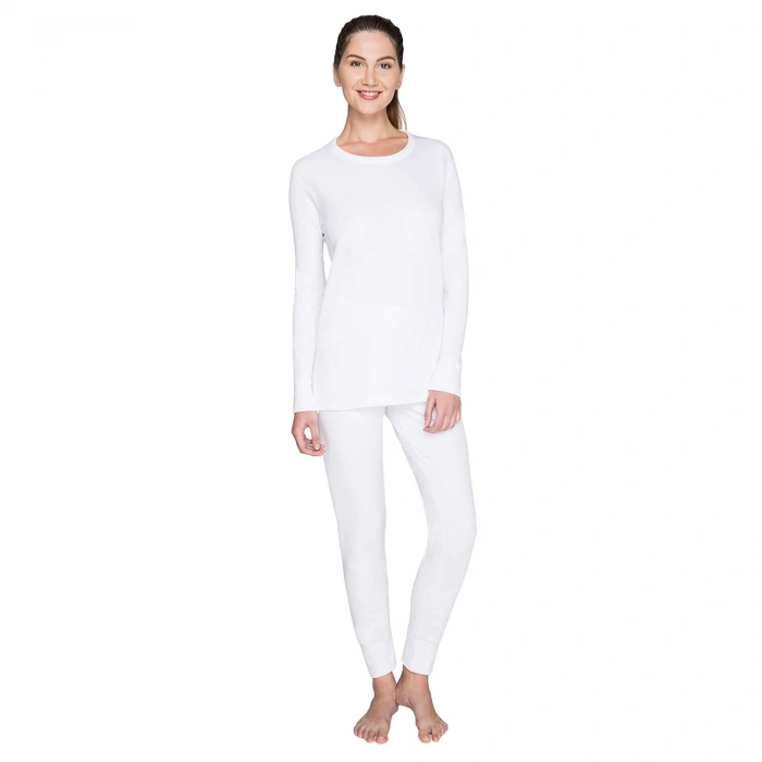 Uyguna-Yakala Yetişkin Termal İçlik - Thermoform - Heavy - Unisex - Beyaz