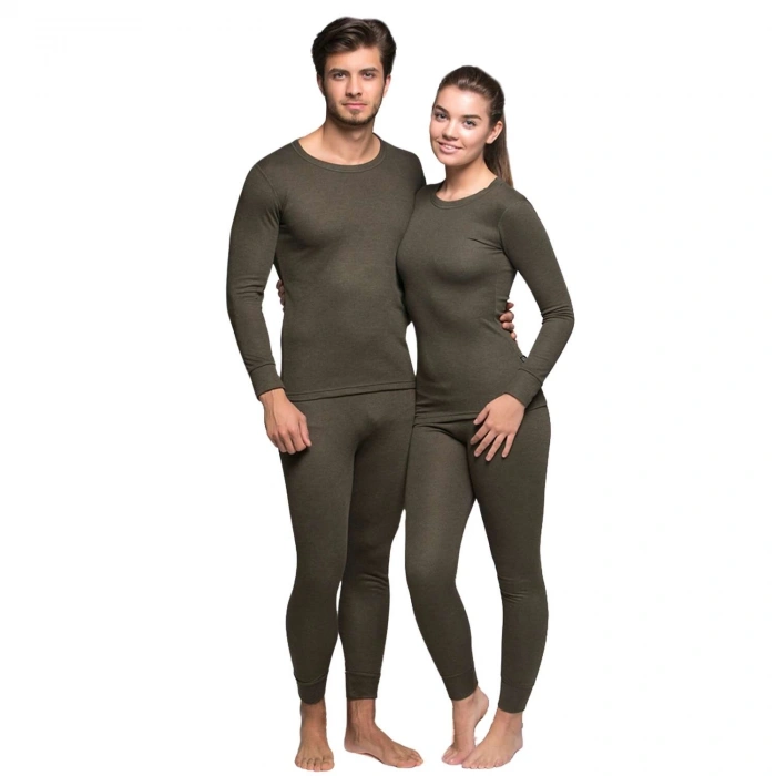 Uyguna-Yakala Yetişkin Termal İçlik - Thermoform - Heavy - Unisex - Haki