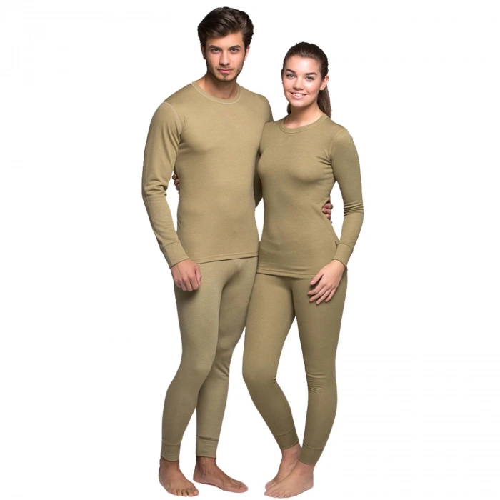 Uyguna-Yakala Yetişkin Termal İçlik - Thermoform - Heavy - Unisex - Kum