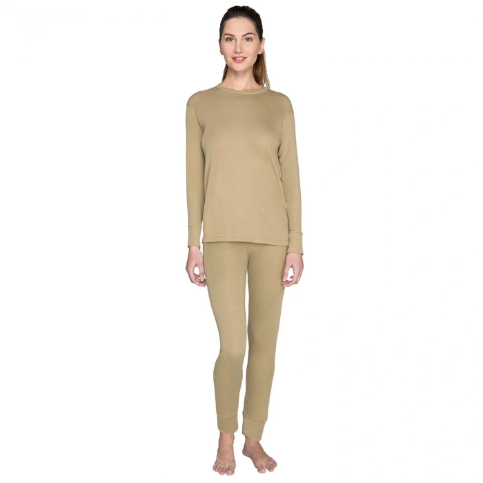 Uyguna-Yakala Yetişkin Termal İçlik - Thermoform - Heavy - Unisex - Kum