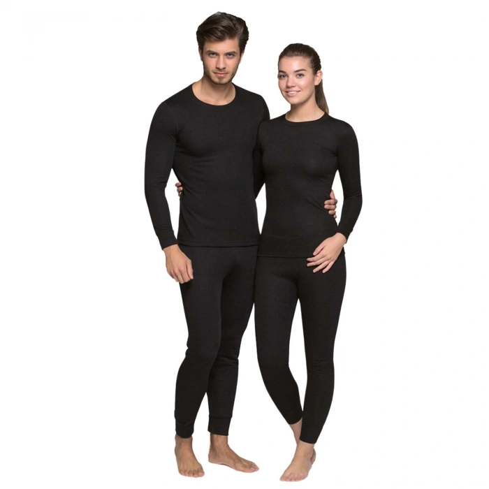 Uyguna-Yakala Yetişkin Termal İçlik - Thermoform - Heavy - Unisex - Siyah