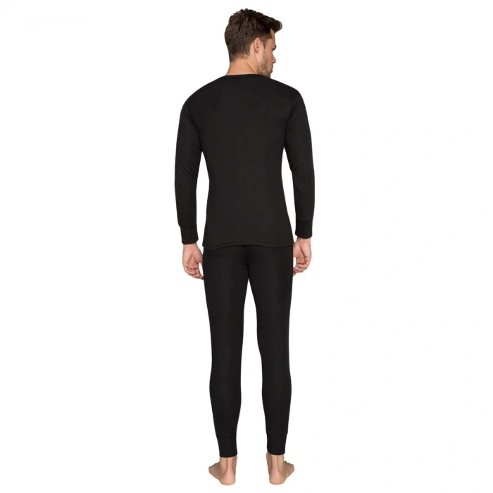 Uyguna-Yakala Yetişkin Termal İçlik - Thermoform - Heavy - Unisex - Siyah